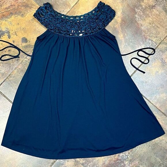 Debbie Miller Turquoise Embroidery Dress Small - Picture 4 of 8